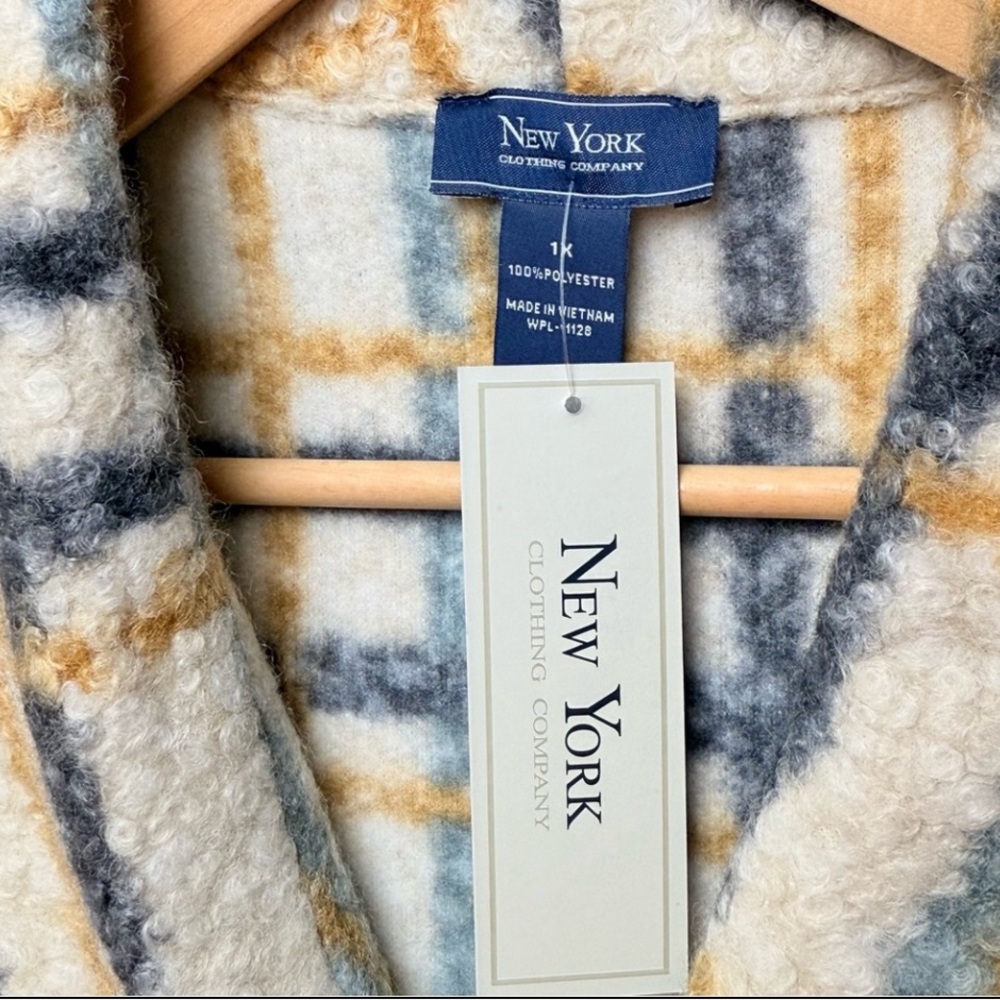 NWT New York Clothing Co. Plaid Sherpa Vest | Soft Fuzzy Check Print 1X - Picture 14 of 14
